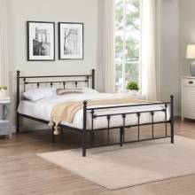 7635-TWIN BLACK Victorian Metal Platform Bed - TWIN
