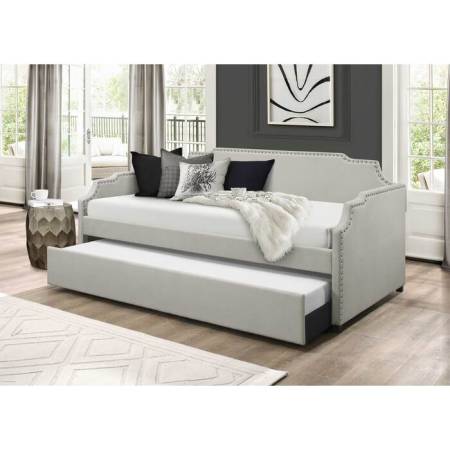 7513 DARK GRAY Fabric Day Bed w/ Trundle - TWIN-TWIN