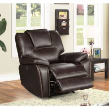 8088-RECL DARK BROWN Breathable Air Leather Power Recliner w/ USB