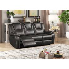 8086-SOFA GRAY Breathable Air Leather Manual Recliner Sofa