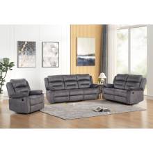 8080-3PC 3PC BLUE GRAY Fabric Power Reclining Sofa Set
