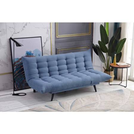 8359 BLUE Multi-Functional Click Clack Plush Futon