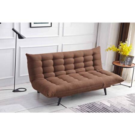 8358 BROWN Multi-Functional Click Clack Plush Futon