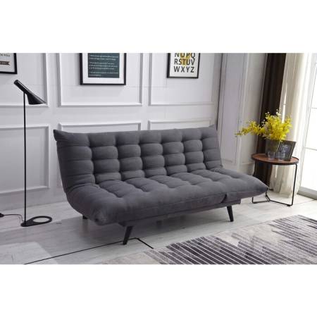 8355 DARK GRAY Multi-Functional Click Clack Plush Futon