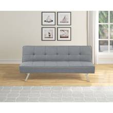 7901 GRAY Fabric Tufted Futon Bed w/ Metal Leg