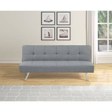 7901 GRAY Fabric Tufted Futon Bed w/ Metal Leg