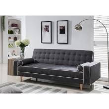7567-GR GRAY Fabric Futon Sofa Bed w/ Armrest