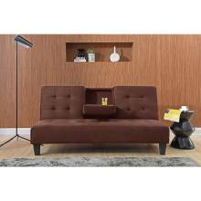 7501-BR DARK BROWN Dacron Fabric Futon Sofa Bed