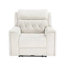 9670BE-1PWH Power Reclining Chair with Power Headrest, Hidden Arms Cup Holders and Charging Ports