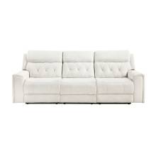 9670BE-3PWH Power Double Reclining Sofa with Power Headrests, Hidden Arms Cup Holders and Charging Ports