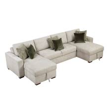 8548*42VC2AA 3-Piece Sectional with Reversible Chaises and Hidden Storage