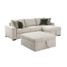 8548*4VC2ACLAOT 3-Piece Sectioal with Reversible Chaise, Pull-out Bed, Hidden Storage and Ottoman, Click Motion Back
