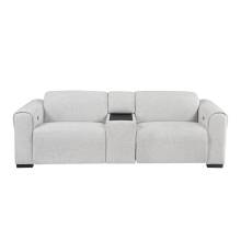 9455CLD-2CNPWH* Power Double Reclining Love Seat with Center Console and Power Headrests, Charging Ports