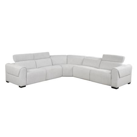 9455CLD*5LRRRPWH 5-Piece Modular Power Reclining Sectional with Power Headrests, Charging Ports