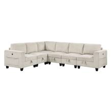 9650NBE*6SC 6-Piece Sectional with Storage, Storage Pouches and Charging Ports