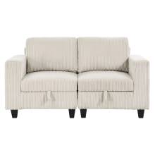 9650NBE-2* Love Seat with Storage, Storage Pouches and Charging Ports