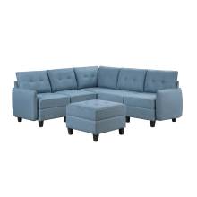 9557BUE*6SCOT 6-Piece Sectional with Storage and Ottoman