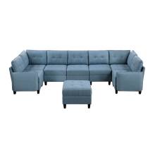 9557BUE*8SCOT 8-Piece Sectional with Storage and Ottoman