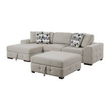 9624TP*3LC2R 3-Piece Sectional with Left Chaise and Ottoman
