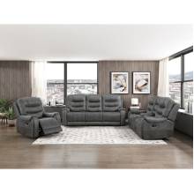 9634DGY*2 2PC SETS Double Reclining Sofa + Love Seat