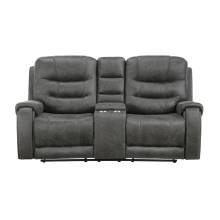 9634DGY-2 Double Reclining Love Seat with Center Console