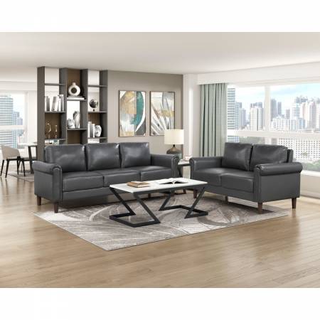 9690DGY*2 2PC SETS Sofa + Love Seat