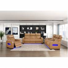 9516BRW*3PWH 3pc Set: Sofa, Love, Chair (Power)