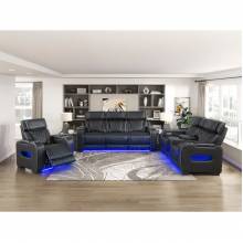9516BLK*3PWH 3pc Set: Sofa, Love + Chair (Power)