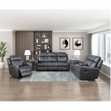 9515DGY-3PC 3PC SETS Double Reclining Sofa + Love Seat + Chair