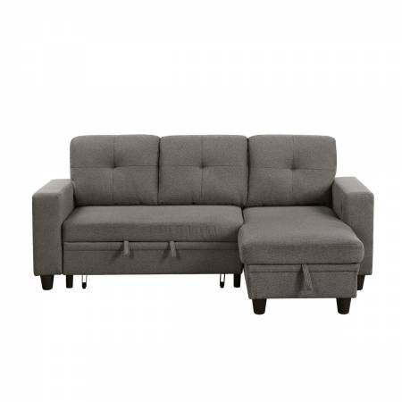 9705DB*32AVC Sectional with Reversible Chaise, Pull-out Bed, Shelves and Charging Ports
