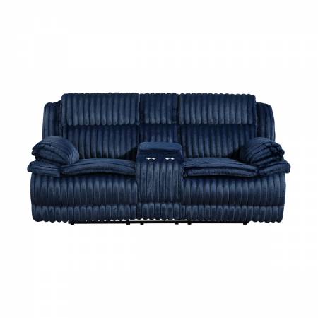 9577BU-2 Double Reclining Love Seat with Center Console