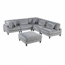 9688GY*62CR3ACOT 6-Piece Modular Sectional with Ottoman