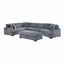9623GY*52LRU 5-Piece Sectional with Right Cuddler and Ottoman