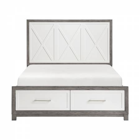 1366K-1EK* Eastern King Platform Bed with Footboard Storage