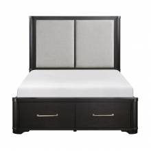 1381-1* Queen Platform Bed with Footboard Storage