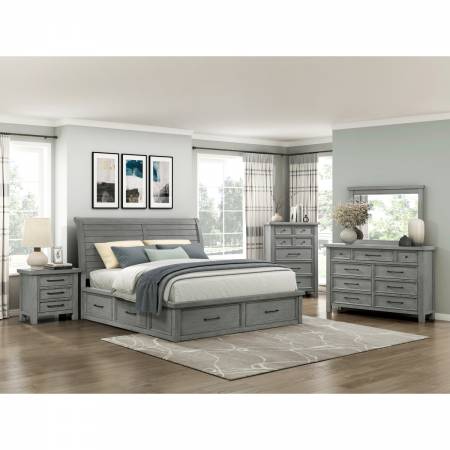 1559DG-1*4 4PC SETS Queen Platform Bed with Footboard Storage