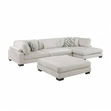 9555BEG*4CRACVCOT 4-Piece Modular Sectional with Chaise and Ottoman