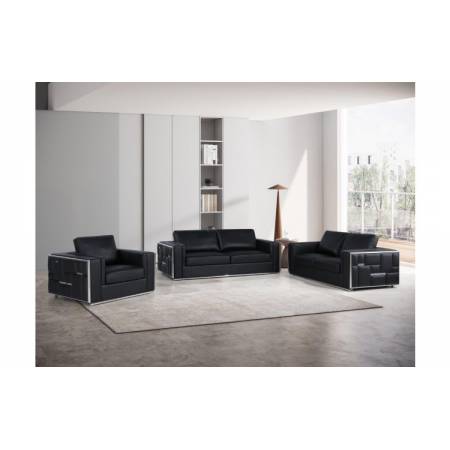 1130-BLACK 3PC SETS SOFA + LOVESEAT + CHAIR