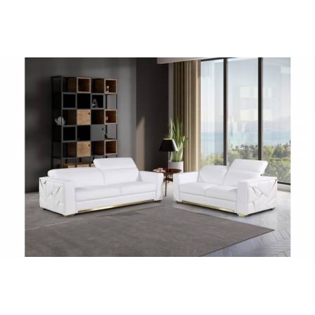 1120 - Global United White Top Grain Italian Leather 2PC Set