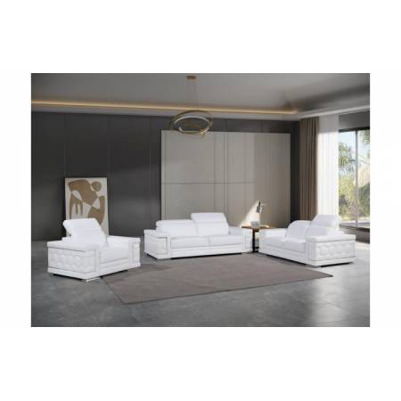 296 - Global United Genuine White Leather 3-Pc Set