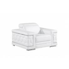 296 - Global United Genuine White Leather Chair