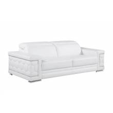 296 - Global United Genuine White Leather Sofa