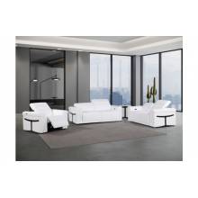 1126 - Top Grain Power Reclining Italian White Leather Sofa Set