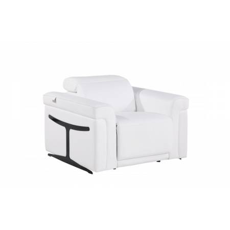 1126 - Top Grain Power Reclining Italian White Leather Chair