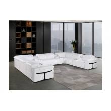 1126 - White 12-Piece 4-Power Reclining Italian Leather Sectional Sofa