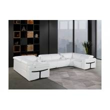 1126 - White 8-Piece 4-Power Reclining Italian Leather Sectional Sofa