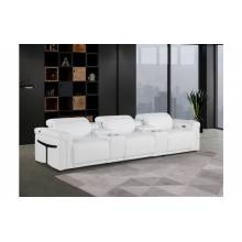 1126-WHITE - 5PC Power Reclining Sofa With Power Headrest in Italian Leather