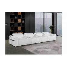 1126-WHITE- 7PC Power Reclining Sofa With Power Headrest in Italian Leather