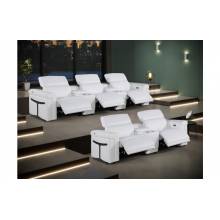 1126-WHITE- 8PC Power Reclining Sofa Set With Power Headrest in Italian Leather