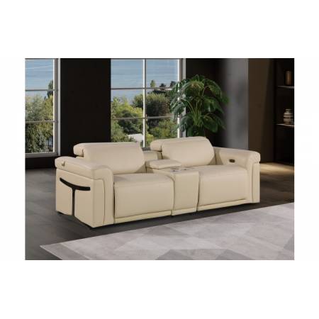 1126 - 3PC Power Reclining Loveseat With Power Headrest in Italian Leather